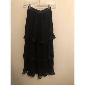 Topshop black 3 tiered midi ruffle skirt Size 4